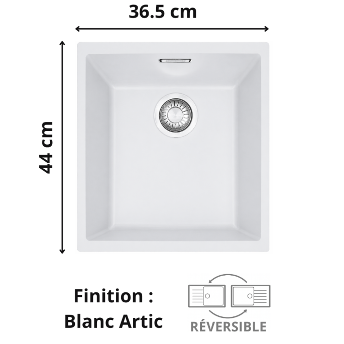 Évier sous plan 1 bac 35 cm Sirius Sid 110-34 FRANKE