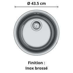 Évier sous plan 1 bac Ø 44 cm Rotondo 110-38 FRANKE