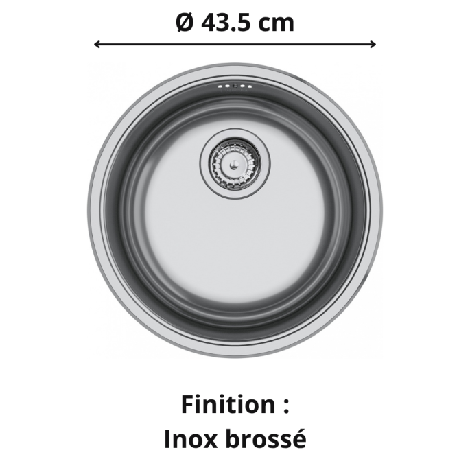 Évier sous plan 1 bac Ø 44 cm Rotondo 110-38 FRANKE