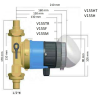 Circulateur sanitaire V155H VORTEX Standard avec vanne et clapet intégrés 1/2" M Thermador