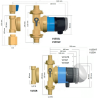 Circulateur sanitaire auto-adaptatif avec vanne et clapet intégrés, 1/2" M VORTEX Thermador