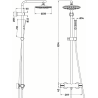Pack douche italienne : receveur blanc 120x80 cm + colonne de douche noire + paroi fixe profilé noir