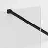 Pack douche italienne : receveur blanc 120x80 cm + colonne de douche noire + paroi fixe profilé noir