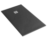 Pack douche italienne : receveur noir 160x90 cm + colonne de douche noire + paroi fixe profilé noir
