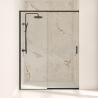 Paroi de douche coulissante 120x200 - Profilé noir Fluidheat