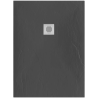 Pack douche fermée (entre 2 murs) Noir : receveur 120x80 + paroi coulissante + paroi latérale fixe