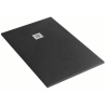 Pack douche fermée (entre 2 murs) Noir : receveur 120x80 + paroi coulissante + paroi latérale fixe