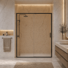 Paroi de douche coulissante 160x200 - Profilé noir Fluidheat