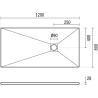 Pack douche à l’italienne Noir : receveur 120x80 cm + paroi fixe