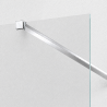 Pack douche italienne : receveur blanc 120x80 cm + paroi fixe profilé chromé