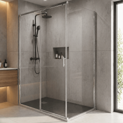 Paroi de douche fixe 90x200 pour coulissante - Profilé chromé Fluidheat