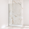 Pack douche italienne chromé : receveur blanc 140x90 cm + paroi fixe