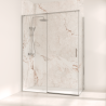 Paroi de douche coulissante 140x200 - Profilé chromé Fluidheat