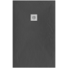 Pack douche fermée (entre deux murs) noir : receveur 140x90 cm + paroi coulissante + paroi latérale fixe
