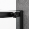 Pack douche fermée (entre deux murs) noir : receveur 140x90 cm + paroi coulissante + paroi latérale fixe