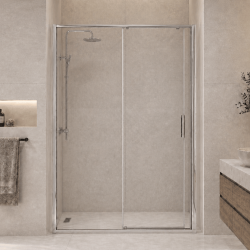 Paroi de douche coulissante 120x200 - Profilé chromé Fluidheat