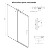 Pack douche fermée (entre deux murs) chromé : receveur 160x90 cm + paroi coulissante + paroi latérale fixe