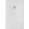 Pack douche italienne : receveur blanc 160 x 90 cm + paroi fixe profilé noir