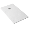 Pack douche italienne : receveur blanc 160 x 90 cm + paroi fixe profilé noir