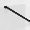 Pack douche italienne : receveur blanc 160 x 90 cm + paroi fixe profilé noir