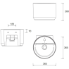 Pack lave-mains : vasque porcelaine suspendu + robinetterie et siphon + miroir