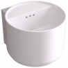 Pack lave-mains : vasque porcelaine suspendu + robinetterie et siphon + miroir