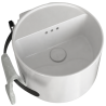 Pack lave-mains : vasque porcelaine suspendu + robinetterie et siphon + miroir