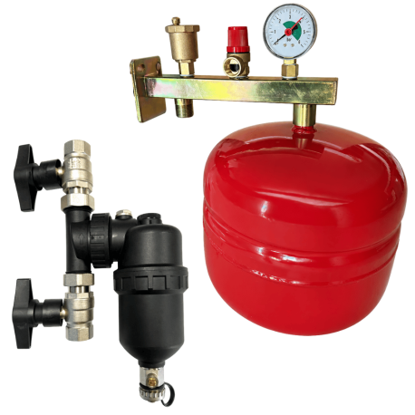 Pack support potence équipée + vase d'expansion chauffage 12 litres Fluidheat + Filtre magnétique Fluidheat