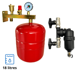 Pack support potence équipée + vase d'expansion chauffage 18 litres Fluidheat + Filtre magnétique Fluidheat Pack support potence équipée + vase d'expansion chauffage 18 litres Fluidheat + Filtre magnétique Fluidheat