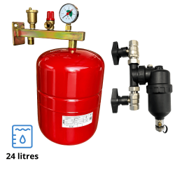 Pack support potence équipée + vase d'expansion chauffage 24 litres Fluidheat + Filtre magnétique Fluidheat Pack support potence équipée + vase d'expansion chauffage 24 litres Fluidheat + Filtre magnétique Fluidheat