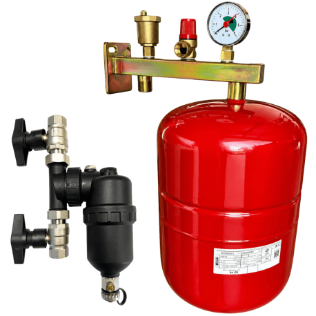 Pack support potence équipée + vase d'expansion chauffage 18 litres Fluidheat + Filtre magnétique Fluidheat