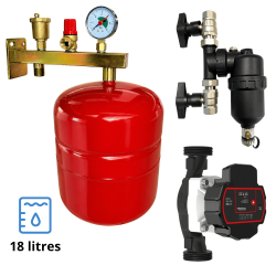 Pack support potence équipée + vase d'expansion chauffage 18 litres + Filtre magnétique + Circulateur Fluidheat Pack support potence équipée + vase d'expansion chauffage 18 litres + Filtre magnétique + Circulateur Fluidheat