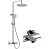 Colonne bain / douche thermostatique avec bec baignoire - Chromé