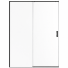 Pack douche (entre 3 murs) Noir : receveur 120x80 cm + paroi coulissante