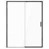 Pack douche (entre 3 murs) noir : receveur 140 x 90 cm + paroi coulissante