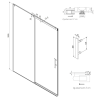 Pack douche (entre 3 murs) noir : receveur 140 x 90 cm + paroi coulissante