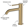 Mitigeur pour lave-mains Or brossé Fluidheat
