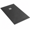 Pack douche (entre 3 murs) noir : receveur 160 x 90 cm + paroi coulissante