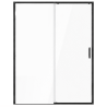 Pack douche (entre 3 murs) noir : receveur 160 x 90 cm + paroi coulissante