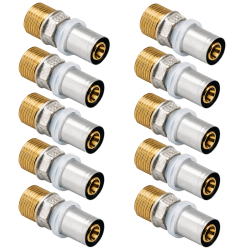 Lot de 10 Raccords Multicouche à sertir Mâle RBM profil TH-H-U-B-F