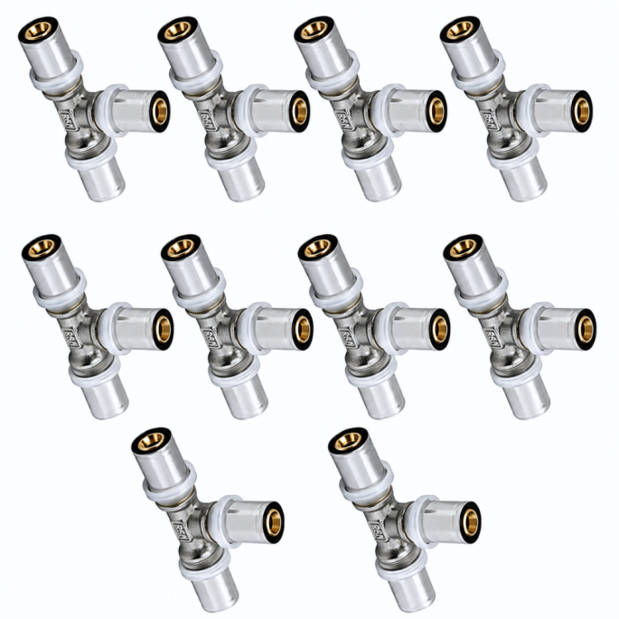 Lot de 10 Té égal Diamètre 16 multicouche profil TH-H-U-B-F à sertir RBM