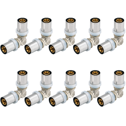 Lot de 10 Coudes 90° multicouche à sertir D20 RBM profil TH-H-U-B-F Lot de 10 Coudes 90° multicouche à sertir D20 RBM profil TH-H-U-B-F