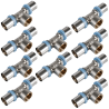 Lot de 10 Tés réduits 20 x 1/2" x 20 multicouche à sertir RBM profil TH-H-U-B-F