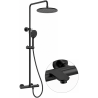 Colonne bain / douche thermostatique avec bec baignoire - Noir