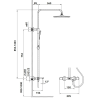 Colonne bain / douche thermostatique avec bec baignoire - Noir