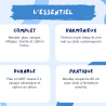 Ensemble salle de bain Noyer : Plan suspendu 80 cm + Meuble + Vasque + Robinetterie noire (Bonde + Siphon inclus)
