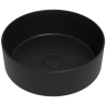 Ensemble salle de bain Noyer : Plan suspendu 80 cm + Meuble + Vasque + Robinetterie noire (Bonde + Siphon inclus)