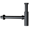 Ensemble salle de bain Noyer : Plan suspendu 80 cm + Meuble + Vasque + Robinetterie noire (Bonde + Siphon inclus)