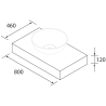 Ensemble salle de bain Noyer : Plan suspendu 80 cm + Meuble + Vasque + Robinetterie noire (Bonde + Siphon inclus)