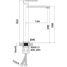 Ensemble salle de bain Noyer : Plan suspendu 80 cm + Meuble + Vasque + Robinetterie noire (Bonde + Siphon inclus)
